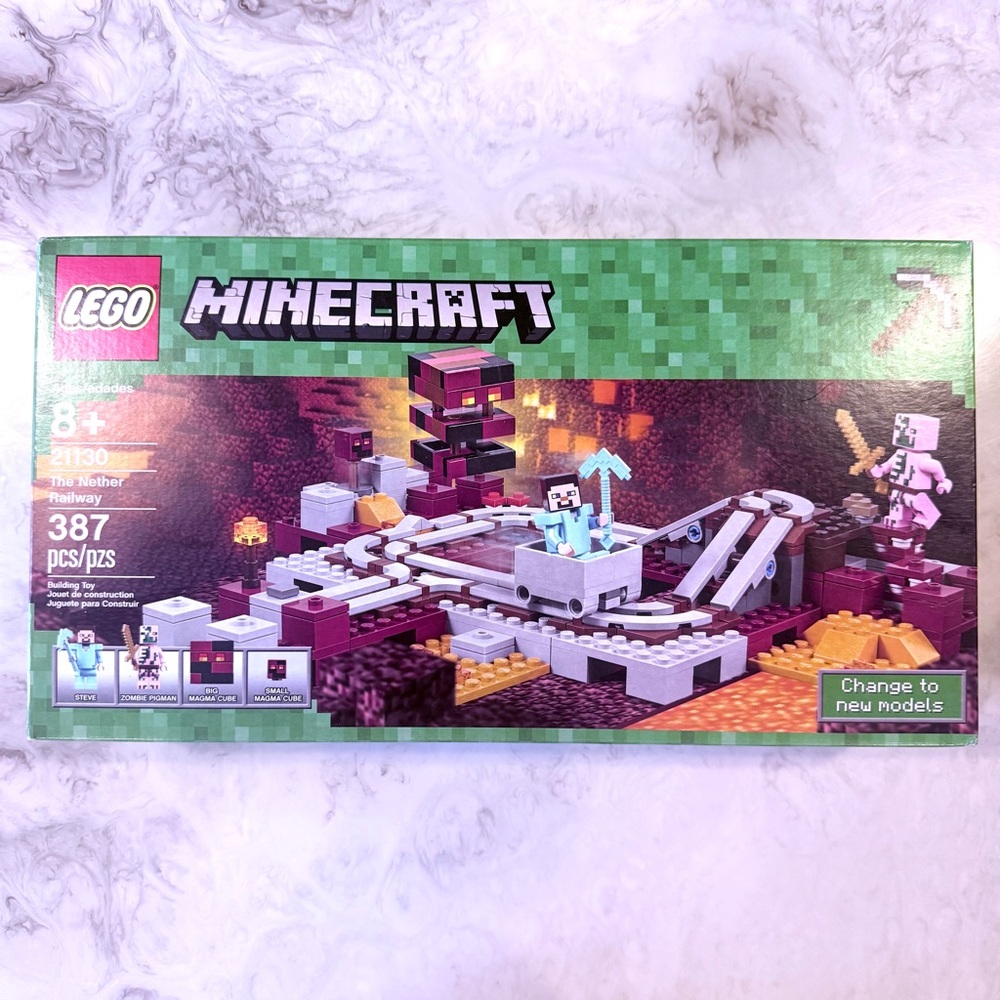 New Minecraft Lego 21130 Set 387 pcs Lego Brick Toy Build The Nether Railway